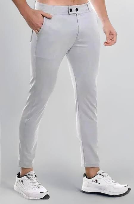 Light Grey - Mens Full Length Formal Lycra Pant